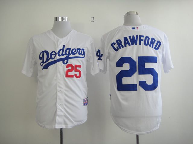 Men Los Angeles Dodgers #25 Crawford White MLB Jerseys